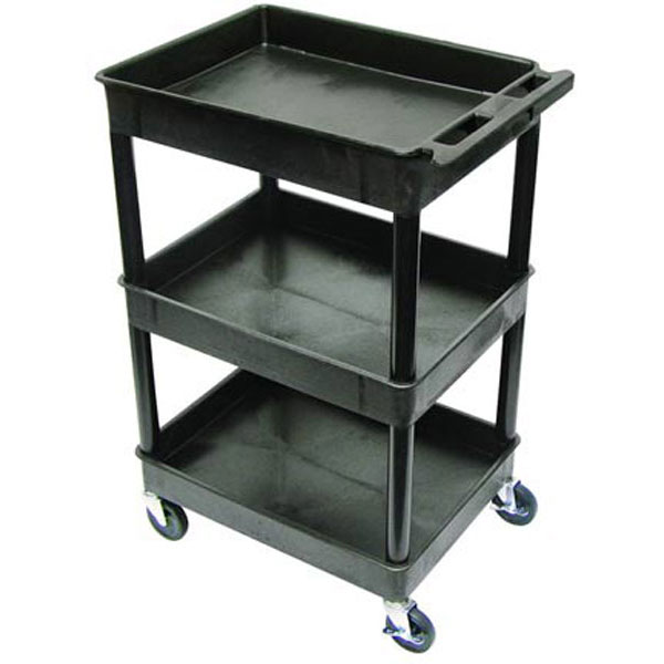 Luxor 3-Shelf Tub Cart, Gray