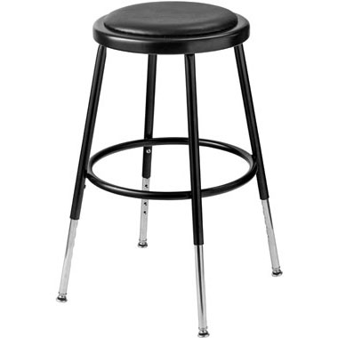 19"-27"H Adjustable Stool with Padded Seat