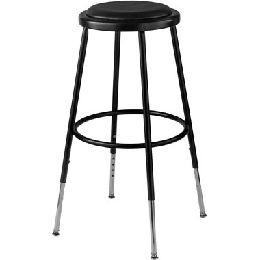 25"-33"H Adjustable Stool with Padded Seat