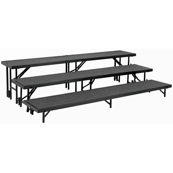 Carpeted Straight Standing Choral Riser - 4 Level