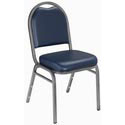 NPS Deluxe Dome-Back Vinyl Stack Chair with Silver Frame