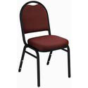 NPS Deluxe Dome-Back Fabric Stack Chair with Black Frame