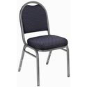 NPS Deluxe Dome-Back Fabric Stack Chair with Silver Frame