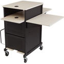 OKS Jumbo Presentation Cart with Side Shelf and Electrical