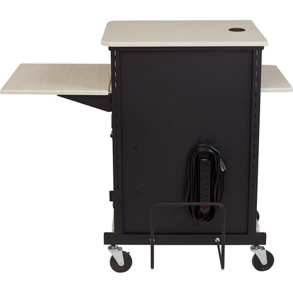 OKS Jumbo Presentation Cart with Side Shelf and Electrical