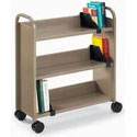 Smith System Book Truck with 3 Slanted Shelves
