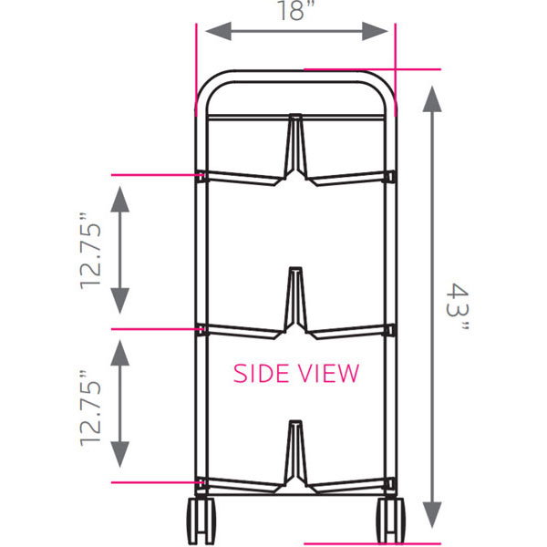 Smith System Book Truck with 6 Sloping Shelves