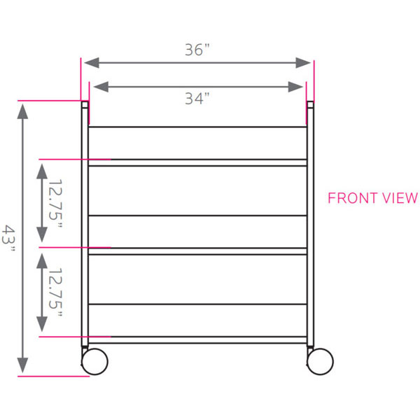 Smith System Book Truck with 6 Sloping Shelves