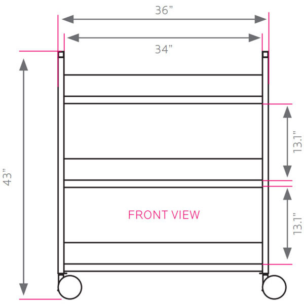 Smith System Book Truck with 3 Sloping Shelves