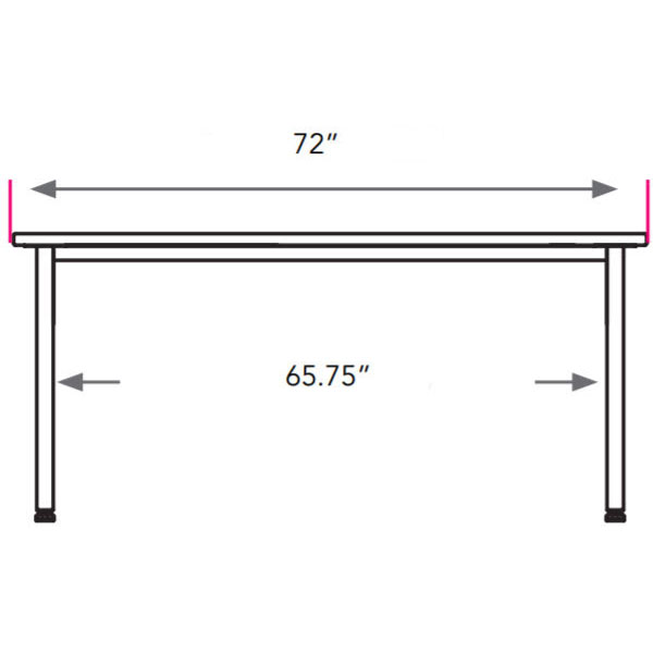 Planner Rectangle Activity Table 72"W x 20"D