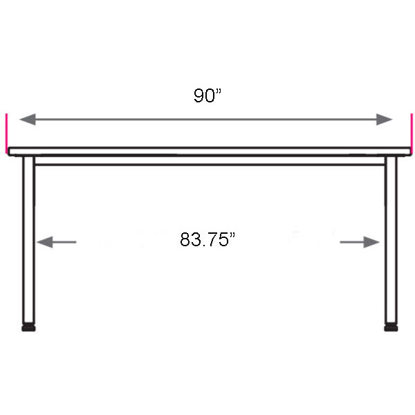 Planner Rectangle Activity Table 90"W x 20"D