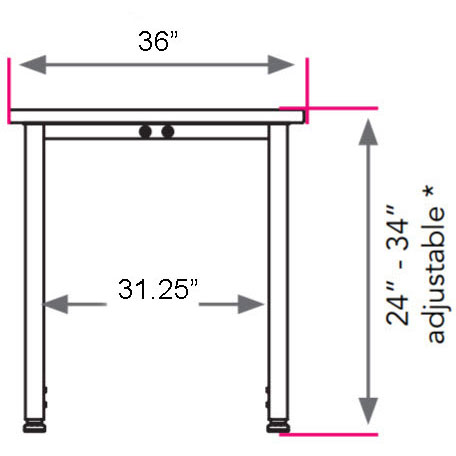 Planner Rectangle Activity Table 90"W x 36"D