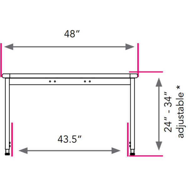 Planner Rectangle Activity Table 90"W x 48"D