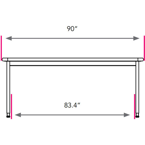 Planner Rectangle Activity Table 90"W x 48"D