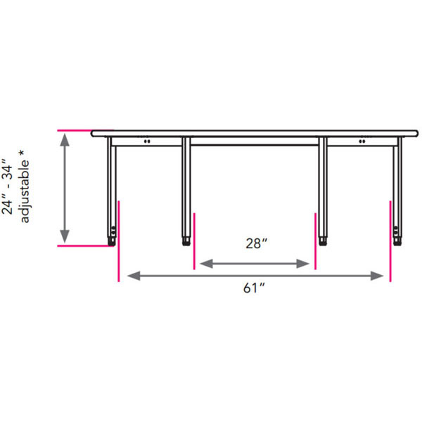 Planner Kidney Activity Table 72"W x 48"D