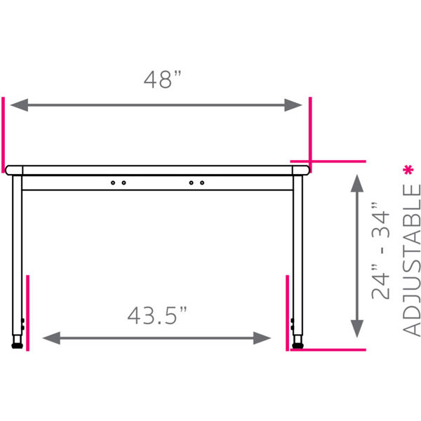 Trespa Planner Science Table - 60"W x 48"D