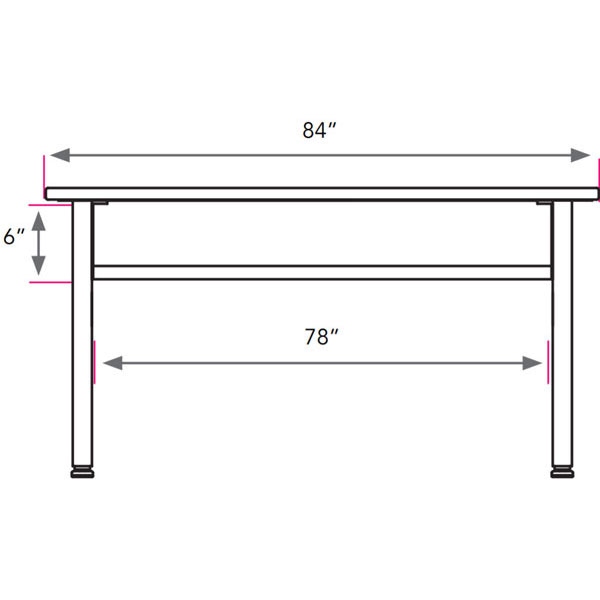 Planner Three-Student Desk 84"W x 20"D