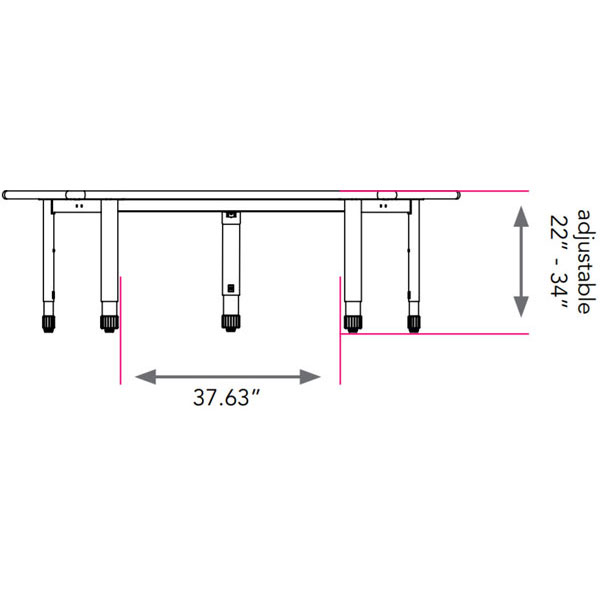 Smith System Interchange Crescent Activity Table - 60"W x 30"D