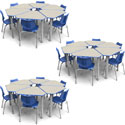 Interchange Diamond Desk Bundle - Eighteen Desks + Eighteen Flavors Chairs by Smith System