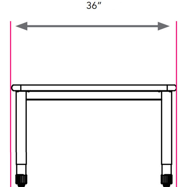 Smith System Interchange Trespa TopLab Plus Science Table - 36"W x 24"D x 21.25"-33.25"H