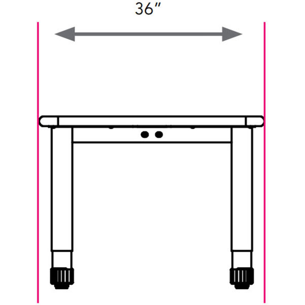 Smith System Interchange Trespa TopLab Plus Science Table - 72"W x 36"D x 21.25"-33.25"H