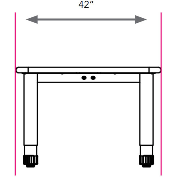 Smith System Interchange Trespa TopLab Plus Science Table - 60"W x 42"D x 21.25"-33.25"H