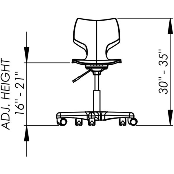 Flavors Adjustable Chair with A Shell and Glides