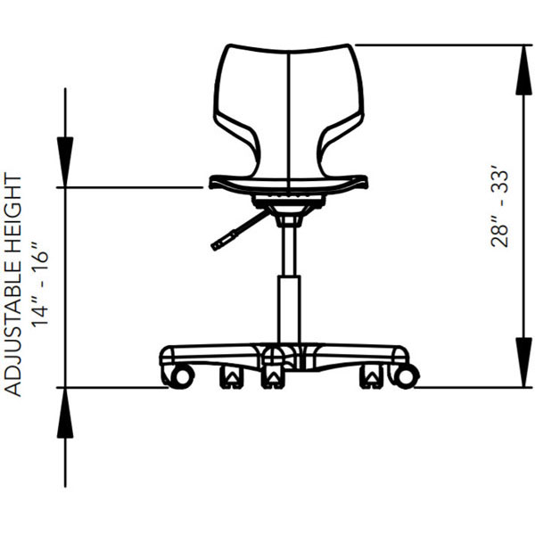 Flavors Adjustable Chair With B Shell and Glides