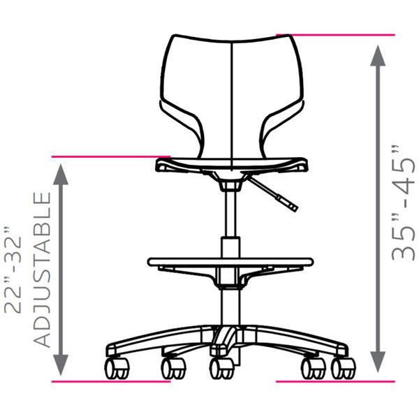 Flavors Adjustable Stool With Glides