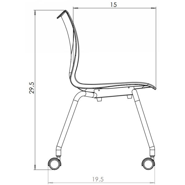 Smith System 16"H Groove Mobile Stack Chair