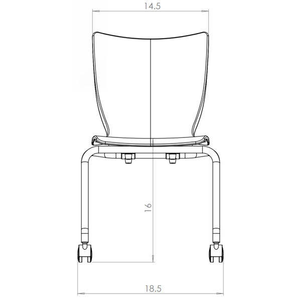 Smith System 16"H Groove Mobile Stack Chair