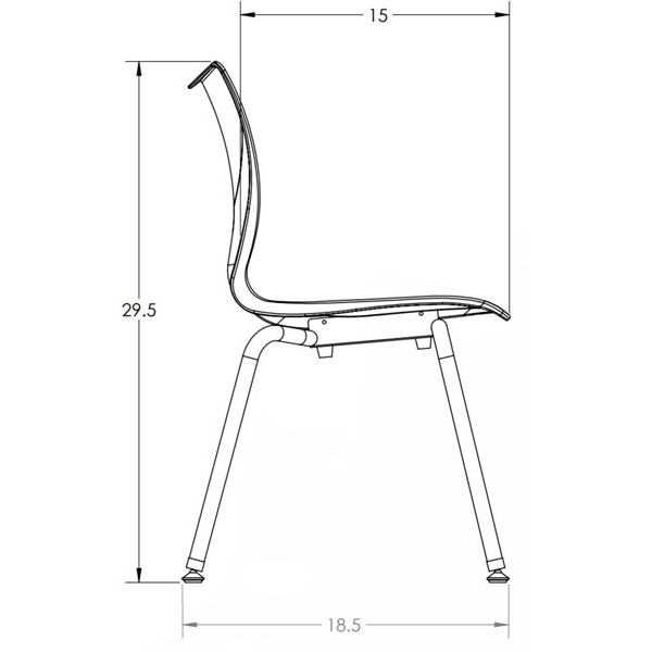 Smith System 16"H Groove Stack Chair