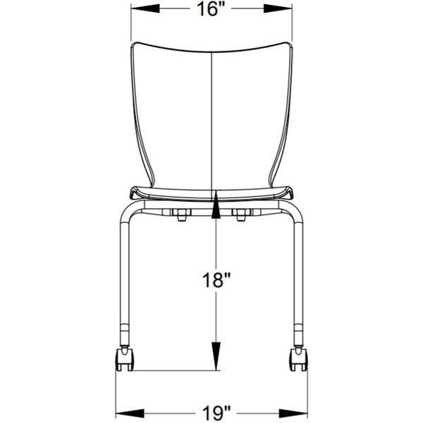 Smith System 18"H Groove Mobile Stack Chair