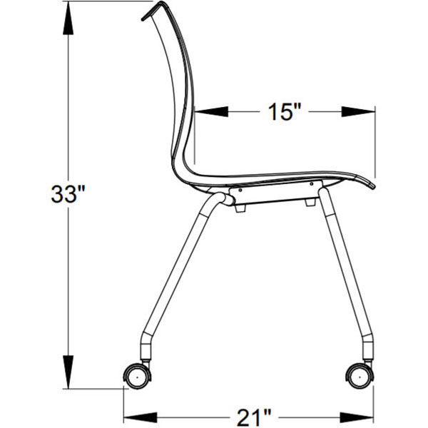 Smith System 18"H Groove Mobile Stack Chair