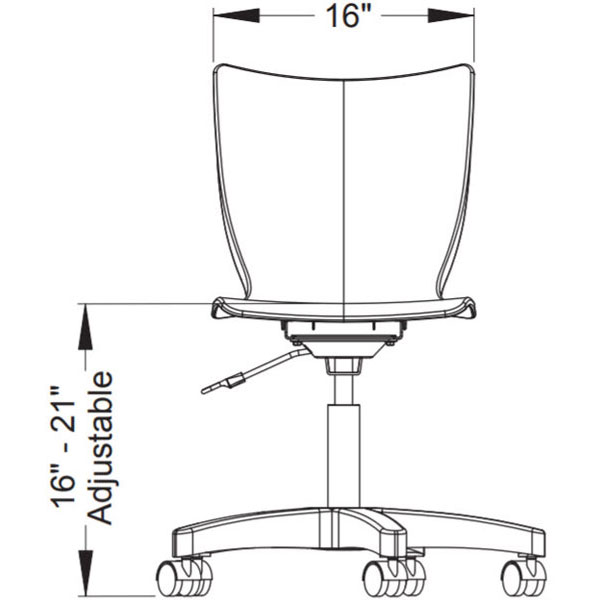 Groove Adjustable Chair with Casters