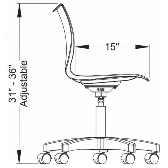 Groove Adjustable Chair with Casters