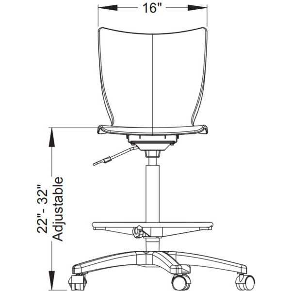 Groove Adjustable Stool with Glides