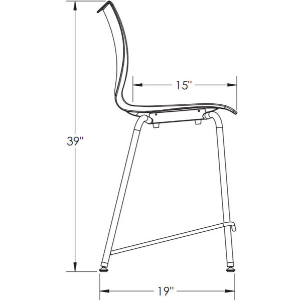 Groove 24" Fixed Height Stool