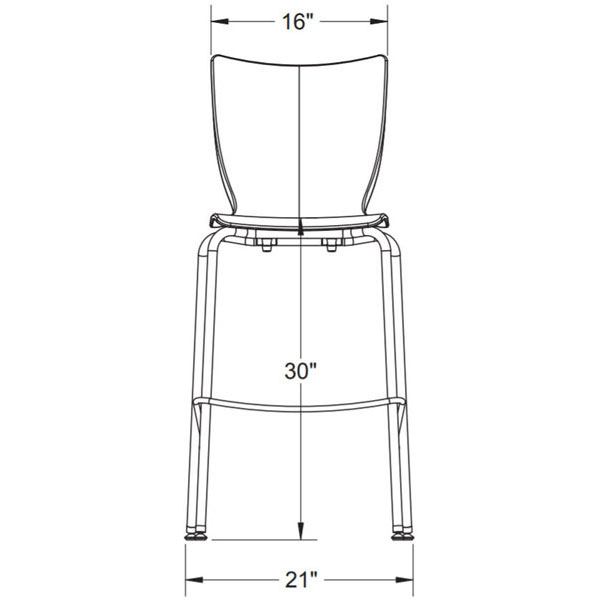 Groove 30" Fixed Height Stool