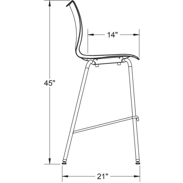 Groove 30" Fixed Height Stool