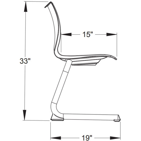 Smith System Groove 18" Cantilever Chair