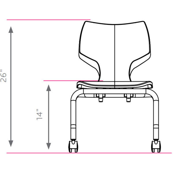 Flavors 14"H Mobile Stack Chair