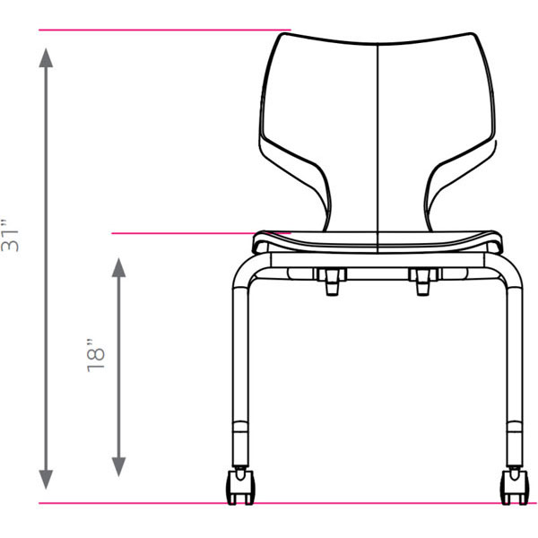 Flavors 18"H Mobile Stack Chair