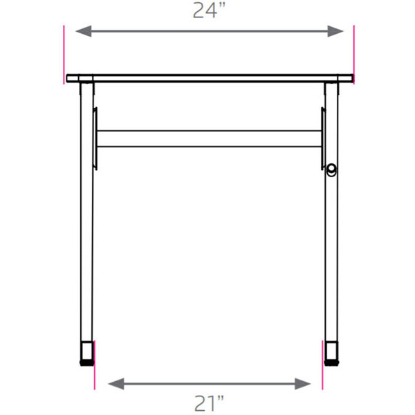 Silhouette Student Desk - Fixed Height With Glides - 24"W x 18"D x 29.5"H