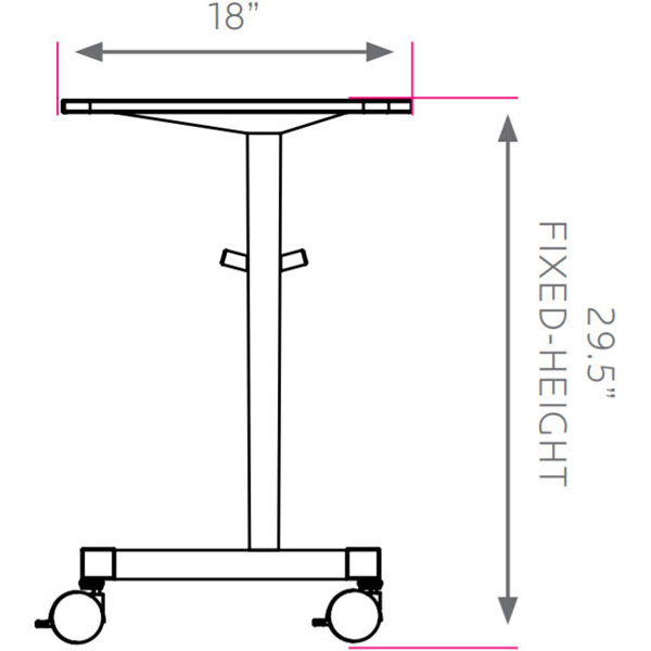 Silhouette Student Desk - Fixed Height With Casters - 24"W x 18"D x 29.5"H