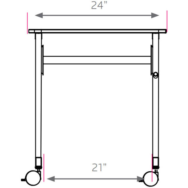 Silhouette Student Desk - Fixed Height With Casters - 24"W x 18"D x 29.5"H