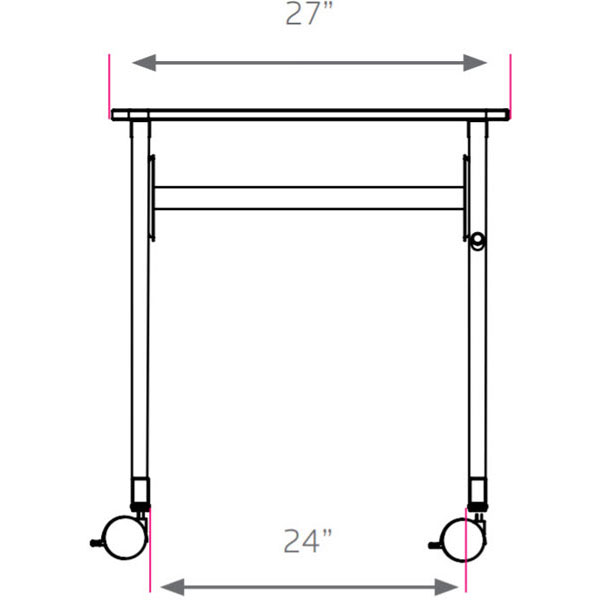 Silhouette Student Desk - Fixed Height With Casters - 27"W x 20"D x 29.5"H