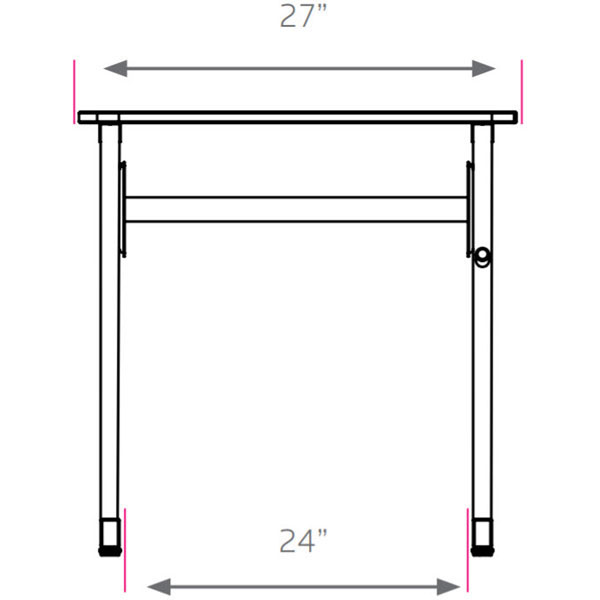 Silhouette Student Desk - Fixed Height With Glides - 27"W x 20"D x 29.5"H