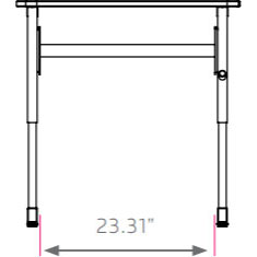 Silhouette Student Desk - Adjustable Height - 24"W x 18"D x 19"-31"H