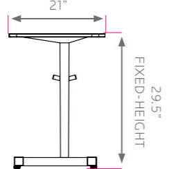 Silhouette Curve Student Desk - Fixed Height With Glides - 29.5"H x 29"W x 21"D